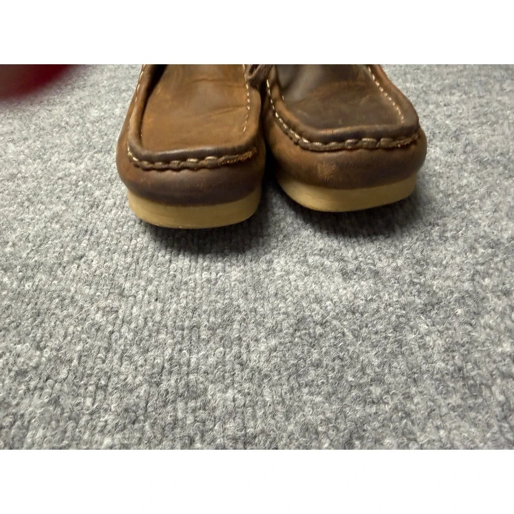 Clarks Padmore Brown Leather Moc Toe Lace Up Shoes Kids 5.5 UK 7.5 US